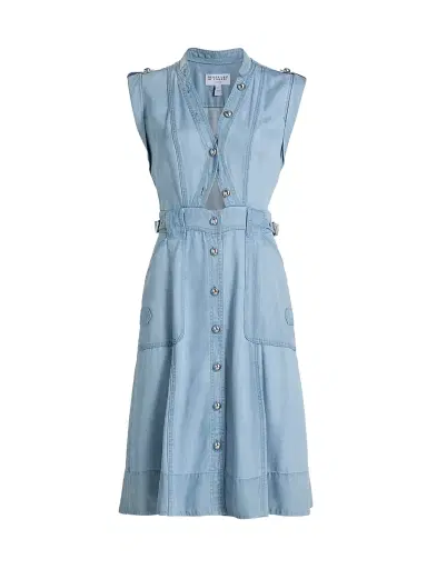 DEREK LAM 10 CROSBY Women's Penelope Denim Button-Front Midi-Dress | Thumbnail 1 DEREK LAM 10 CROSBY Women's Penelope Denim Button-Front Midi-Dress | Thumbnail 1