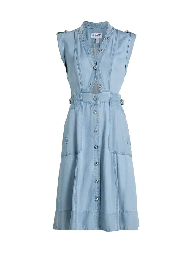 Derek Lam 10 Crosby Women's Penelope Denim Button-Front Midi-Dress - Ellis Wash