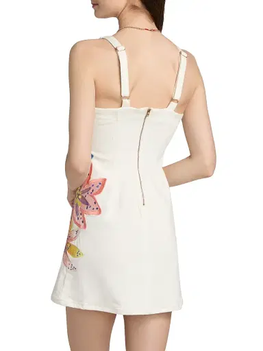 Ramy Brook Women's Adriana Embroidered Cotton-Blend Minidress - White Embroidered - Size 14 | Thumbnail 5