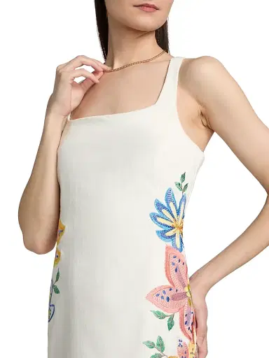 Ramy Brook Women's Adriana Embroidered Cotton-Blend Minidress - White Embroidered - Size 14 | Thumbnail 6