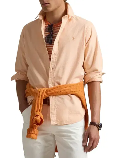 Polo Ralph Lauren Men's Classic-Fit Mineral-Dyed Oxford Shirt - Amber - Size XXL | Thumbnail 3 Polo Ralph Lauren Men's Classic-Fit Mineral-Dyed Oxford Shirt - Amber - Size XXL | Thumbnail 3