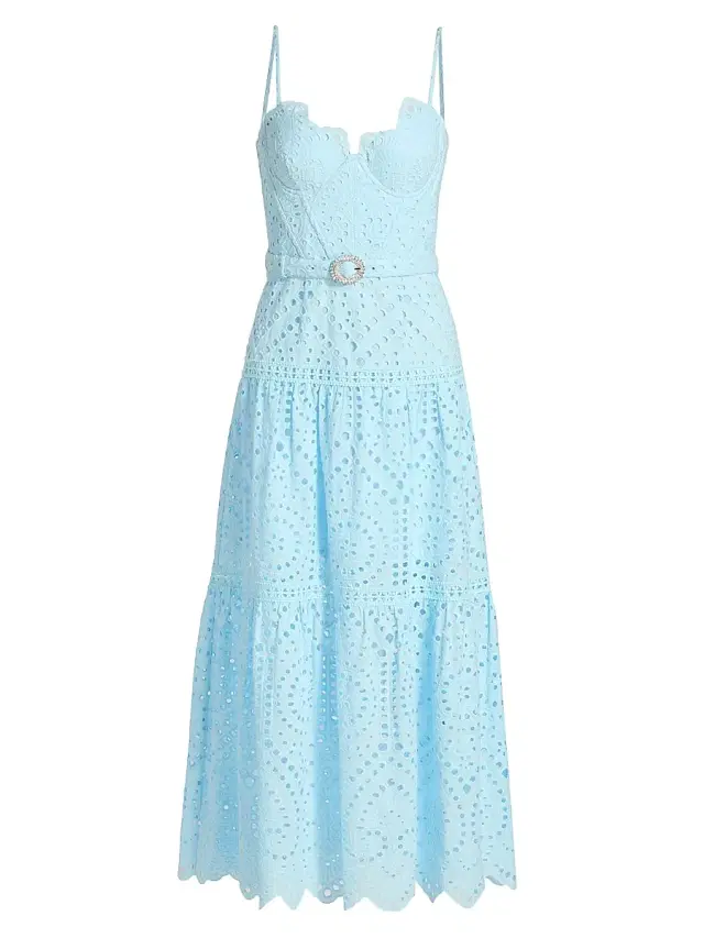 Generation Love Women's Zuria Cotton Eyelet Maxi Dress - Opal