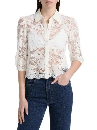 Generation Love Women's Tammy Floral Lace Shirt - White | Thumbnail 3 Generation Love Women's Tammy Floral Lace Shirt - White | Thumbnail 3