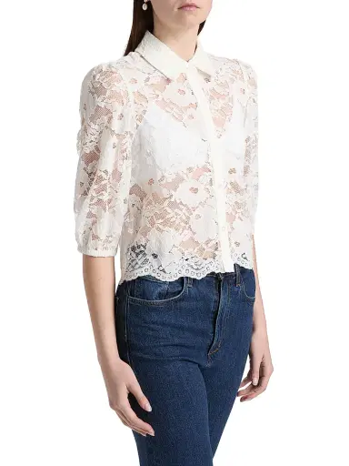 Generation Love Women's Tammy Floral Lace Shirt - White | Thumbnail 4 Generation Love Women's Tammy Floral Lace Shirt - White | Thumbnail 4