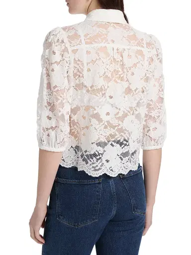 Generation Love Women's Tammy Floral Lace Shirt - White | Thumbnail 5 Generation Love Women's Tammy Floral Lace Shirt - White | Thumbnail 5