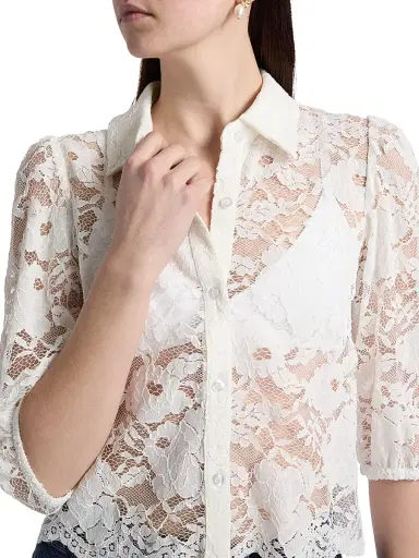 Generation Love Women's Tammy Floral Lace Shirt - White | Thumbnail 6 Generation Love Women's Tammy Floral Lace Shirt - White | Thumbnail 6