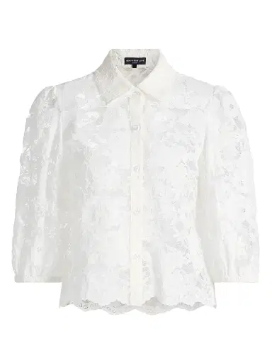 Generation Love Women's Tammy Floral Lace Shirt - White | Thumbnail 1 Generation Love Women's Tammy Floral Lace Shirt - White | Thumbnail 1