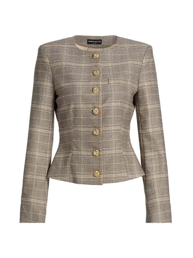 Generation Love Women's Sirus Plaid Jacket - Taupe Plaid