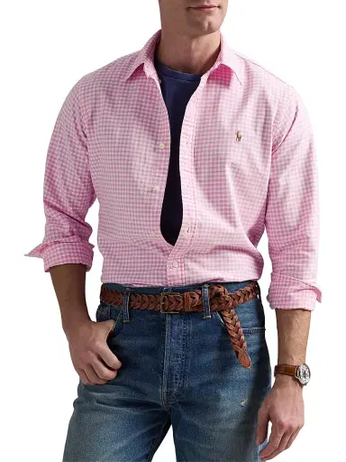 Polo Ralph Lauren Men's Logo-Embroidered Gingham Cotton Oxford Shirt | Thumbnail 3
