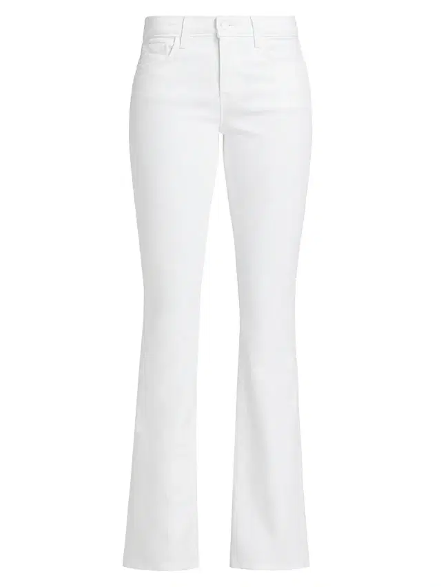 L'AGENCE Women's Cara Low-Rise Bootcut Jeans - Blanc