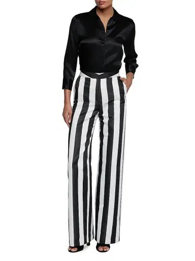 L'Agence Women's Livvy Striped Straight-Leg Trousers | Thumbnail 2 L'Agence Women's Livvy Striped Straight-Leg Trousers | Thumbnail 2