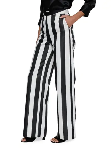 L'Agence Women's Livvy Striped Straight-Leg Trousers | Thumbnail 4 L'Agence Women's Livvy Striped Straight-Leg Trousers | Thumbnail 4