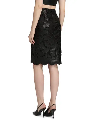 L'AGENCE Women's Royal Pencil Knee-Length Skirt - Black | Thumbnail 5