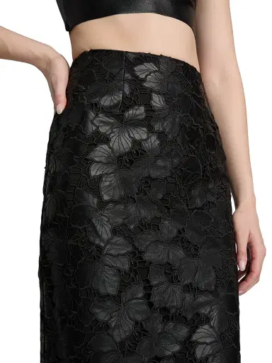 L'AGENCE Women's Royal Pencil Knee-Length Skirt - Black | Thumbnail 6