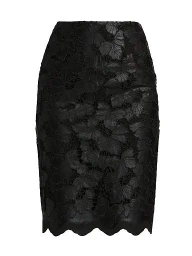 L'AGENCE Women's Royal Pencil Knee-Length Skirt - Black | Thumbnail 1
