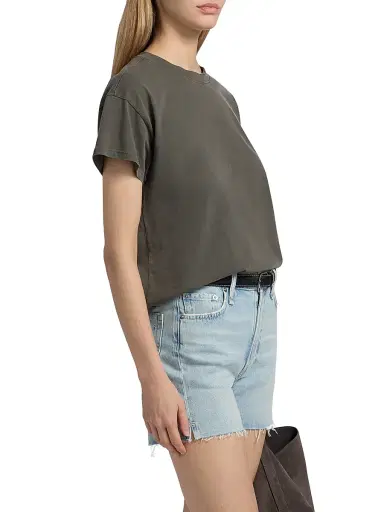 rag & bone Women's Kelly Distressed Washed Boxy T-Shirt - Slate - Size Large | Thumbnail 4 rag & bone Women's Kelly Distressed Washed Boxy T-Shirt - Slate - Size Large | Thumbnail 4