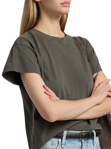 rag & bone Women's Kelly Distressed Washed Boxy T-Shirt - Slate - Size Large | Thumbnail 6 rag & bone Women's Kelly Distressed Washed Boxy T-Shirt - Slate - Size Large | Thumbnail 6