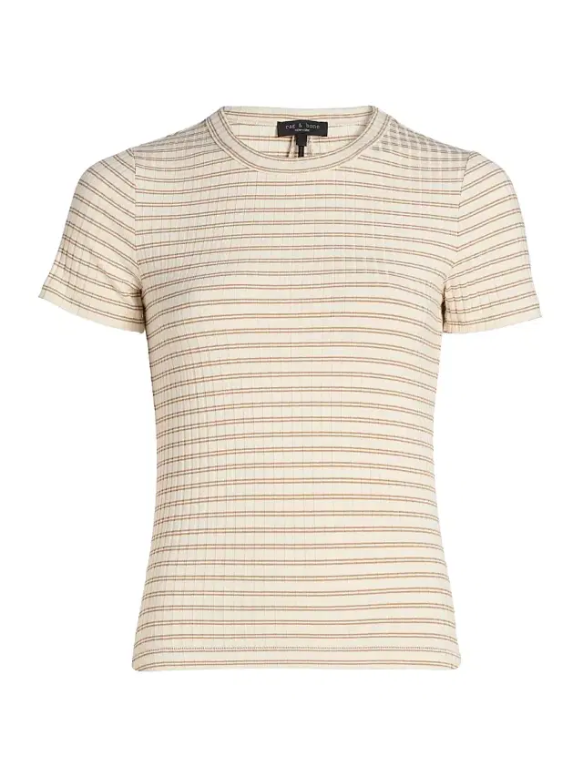 rag & bone Women's Luca Striped Baby T-Shirt -  Multi