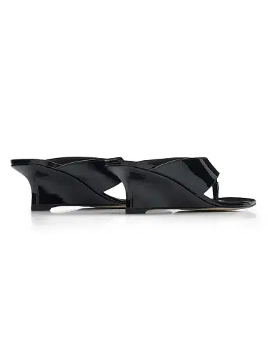 Stuart Weitzman Women's Vinnie 50MM Leather Sandals - Black | Thumbnail 3