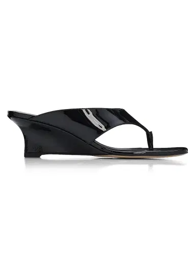 Stuart Weitzman Women's Vinnie 50MM Leather Sandals - Black | Thumbnail 1