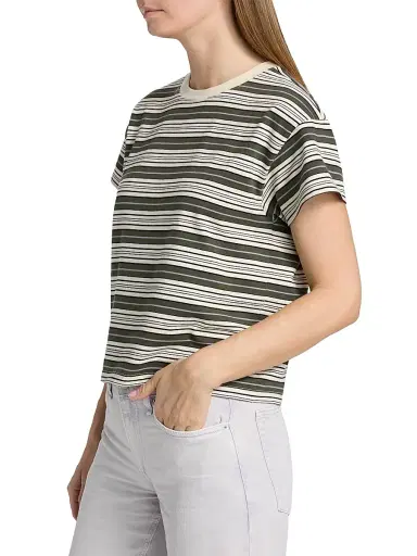 rag & bone Women's Kelly Striped Cotton Boxy T-Shirt - Green Multi - Size XL | Thumbnail 4 rag & bone Women's Kelly Striped Cotton Boxy T-Shirt - Green Multi - Size XL | Thumbnail 4