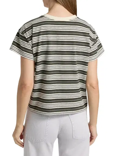 rag & bone Women's Kelly Striped Cotton Boxy T-Shirt - Green Multi - Size XL | Thumbnail 5 rag & bone Women's Kelly Striped Cotton Boxy T-Shirt - Green Multi - Size XL | Thumbnail 5