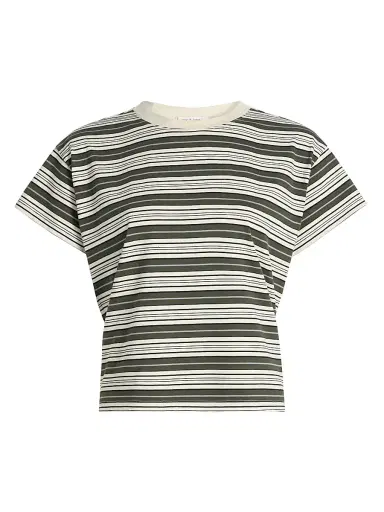 rag & bone Women's Kelly Striped Cotton Boxy T-Shirt - Green Multi - Size XL | Thumbnail 1 rag & bone Women's Kelly Striped Cotton Boxy T-Shirt - Green Multi - Size XL | Thumbnail 1
