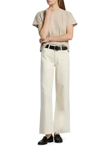 rag & bone Women's Kelly Distressed Washed Boxy T-Shirt - Soft Beige - Size Small | Thumbnail 2