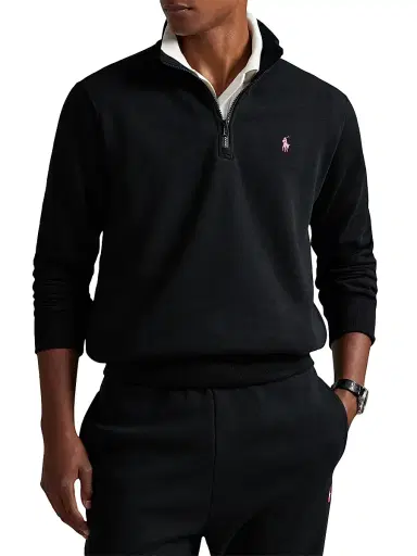 Polo Ralph Lauren Men's Logo Cotton-Blend Quarter-Zip Sweatshirt - Polo Black - Size XL | Thumbnail 3 Polo Ralph Lauren Men's Logo Cotton-Blend Quarter-Zip Sweatshirt - Polo Black - Size XL | Thumbnail 3
