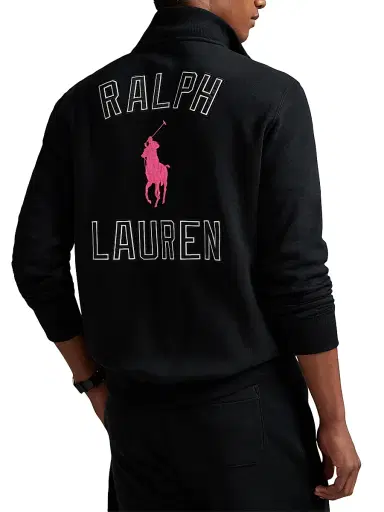 Polo Ralph Lauren Men's Logo Cotton-Blend Quarter-Zip Sweatshirt - Polo Black - Size XL | Thumbnail 4 Polo Ralph Lauren Men's Logo Cotton-Blend Quarter-Zip Sweatshirt - Polo Black - Size XL | Thumbnail 4
