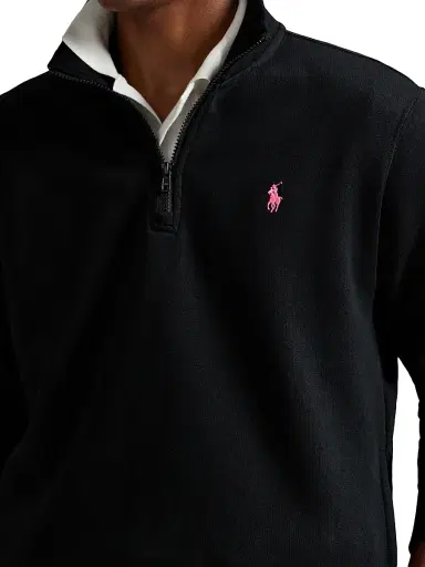 Polo Ralph Lauren Men's Logo Cotton-Blend Quarter-Zip Sweatshirt - Polo Black - Size XL | Thumbnail 5 Polo Ralph Lauren Men's Logo Cotton-Blend Quarter-Zip Sweatshirt - Polo Black - Size XL | Thumbnail 5