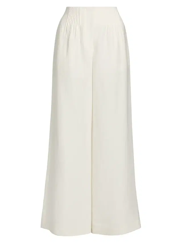 TWP Women's Mini-Pleat Linen Trousers - Ivoire