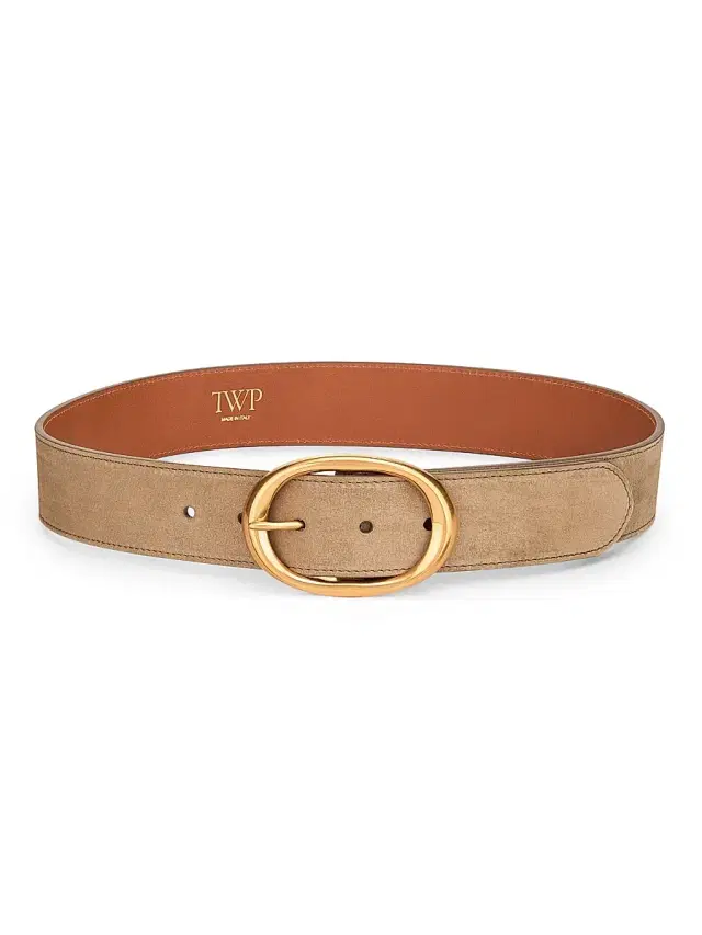 Women's Suede Wide Belt - Petrified Oak