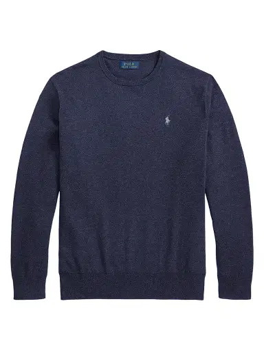 Polo Ralph Lauren Men's Embroidered Logo Cotton Crewneck Sweater - Rustic Navy Heather - Size XXL | Thumbnail 1 Polo Ralph Lauren Men's Embroidered Logo Cotton Crewneck Sweater - Rustic Navy Heather - Size XXL | Thumbnail 1