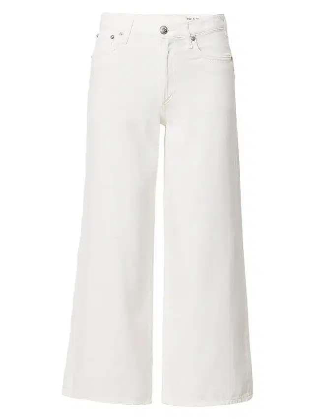 rag & bone Women's Andi Featherweight Wide-Leg Ankle Jeans - White