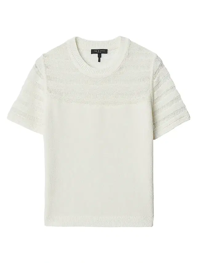 Women's Britt Pointelle Short-Sleeve Knit Top - White