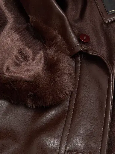 Milly Women's Faux Fur-Trimmed Faux Leather Jacket | Thumbnail 6
