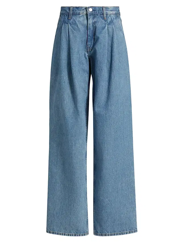 Helmut Lang Women's Double-Pleat Wide-Leg Jeans - Archive Blue