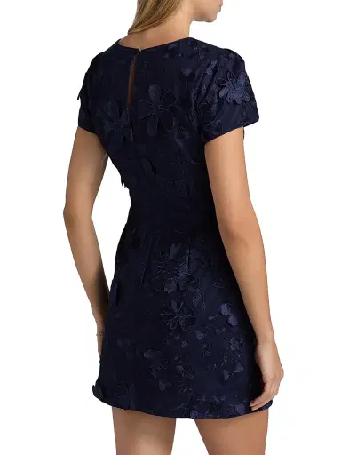 Milly Women's Daisy Floral Appliqué Minidress - Navy - Size 12 | Thumbnail 5