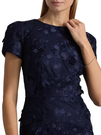 Milly Women's Daisy Floral Appliqué Minidress - Navy - Size 12 | Thumbnail 6