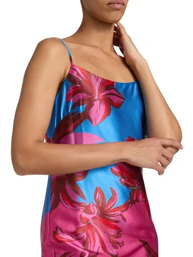 Milly Women's Lily Sunset Floral Satin Slip Maxi Dress | Thumbnail 6