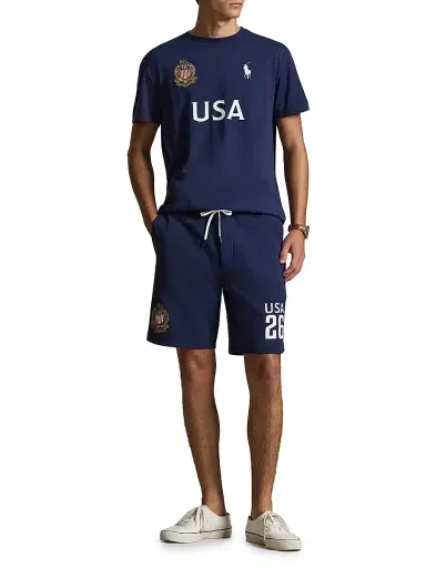 Polo Ralph Lauren Men's USA Crewneck Cotton T-Shirt - Newport Navy | Thumbnail 2