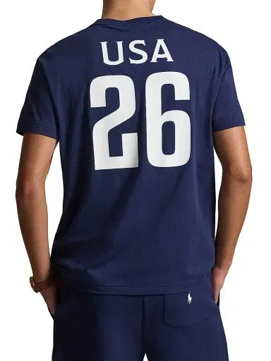 Polo Ralph Lauren Men's USA Crewneck Cotton T-Shirt - Newport Navy | Thumbnail 4