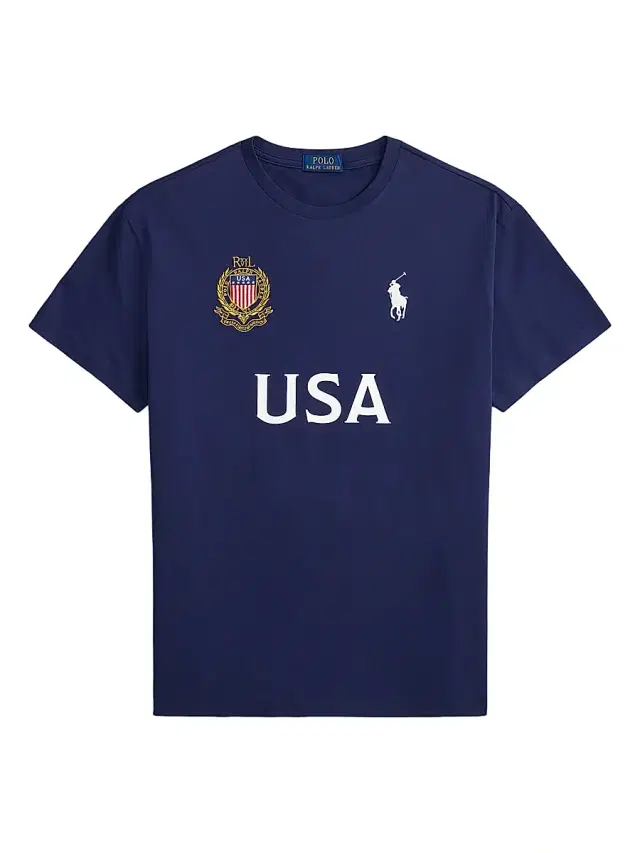 Men's USA Crewneck Cotton T-Shirt - Newport Navy