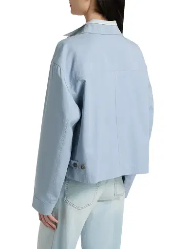 Frame Women's Cotton Drop-Shoulder Utility Jacket - Sky Blue - Size Small | Thumbnail 5 Frame Women's Cotton Drop-Shoulder Utility Jacket - Sky Blue - Size Small | Thumbnail 5