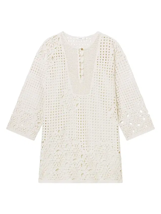 FRAME Women's The Postcard Cotton Tunic Dress - Cream