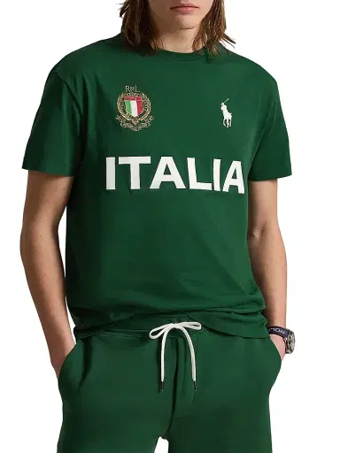 Polo Ralph Lauren Men's Italia Crewneck Cotton T-Shirt - New Forest - Size XXL | Thumbnail 3 Polo Ralph Lauren Men's Italia Crewneck Cotton T-Shirt - New Forest - Size XXL | Thumbnail 3
