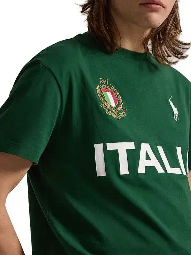 Polo Ralph Lauren Men's Italia Crewneck Cotton T-Shirt - New Forest - Size XXL | Thumbnail 5 Polo Ralph Lauren Men's Italia Crewneck Cotton T-Shirt - New Forest - Size XXL | Thumbnail 5
