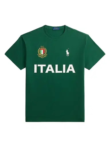 Polo Ralph Lauren Men's Italia Crewneck Cotton T-Shirt - New Forest - Size XXL | Thumbnail 1 Polo Ralph Lauren Men's Italia Crewneck Cotton T-Shirt - New Forest - Size XXL | Thumbnail 1