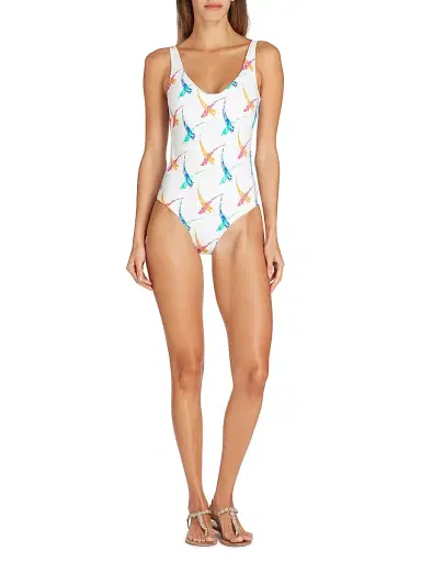 Valimare Women's Verona Stamped One-Piece Swimsuit - Off White | Thumbnail 2